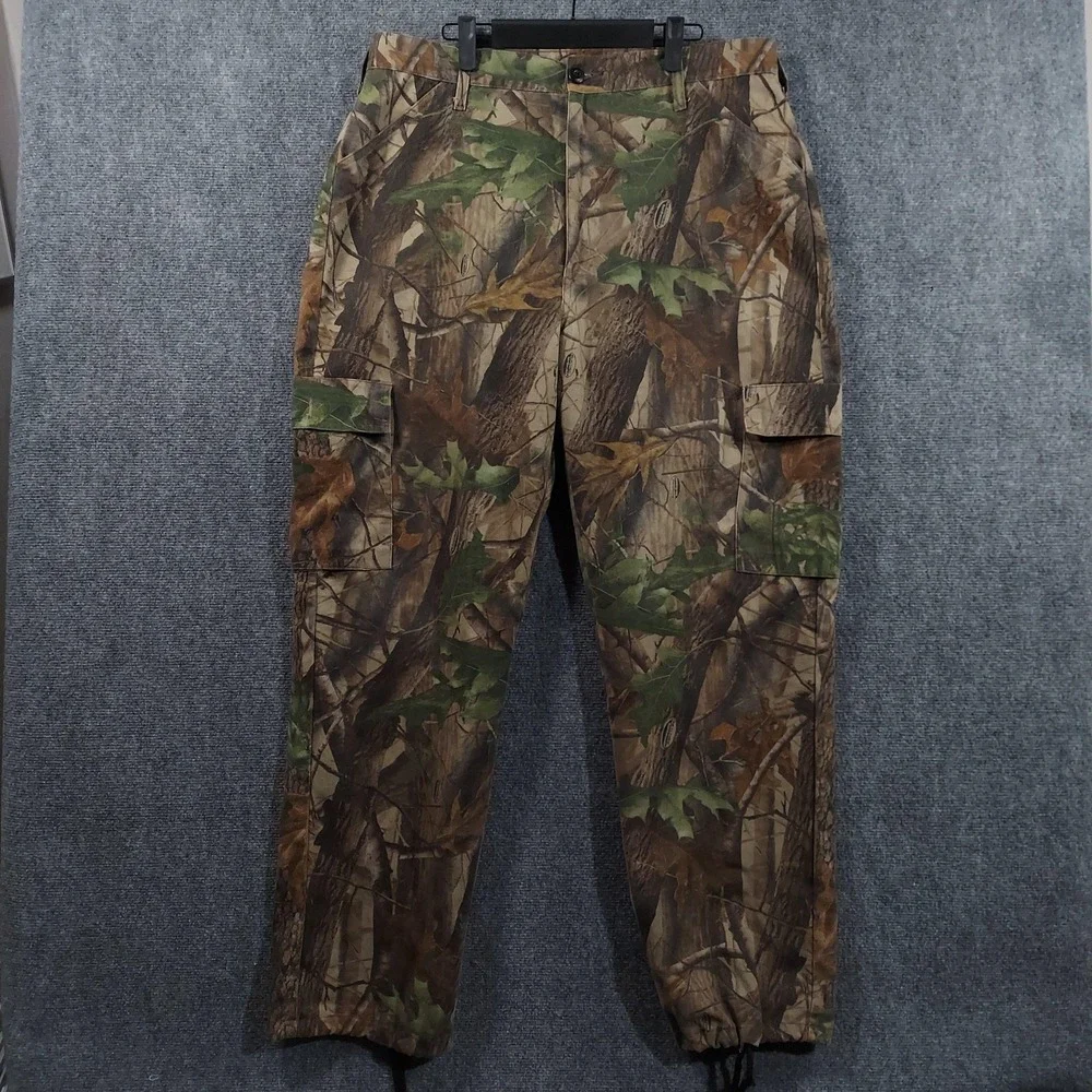 Walls Pants Mens Large Brown Realtree‎ Camo Cargo Hunting Adjustable Waist